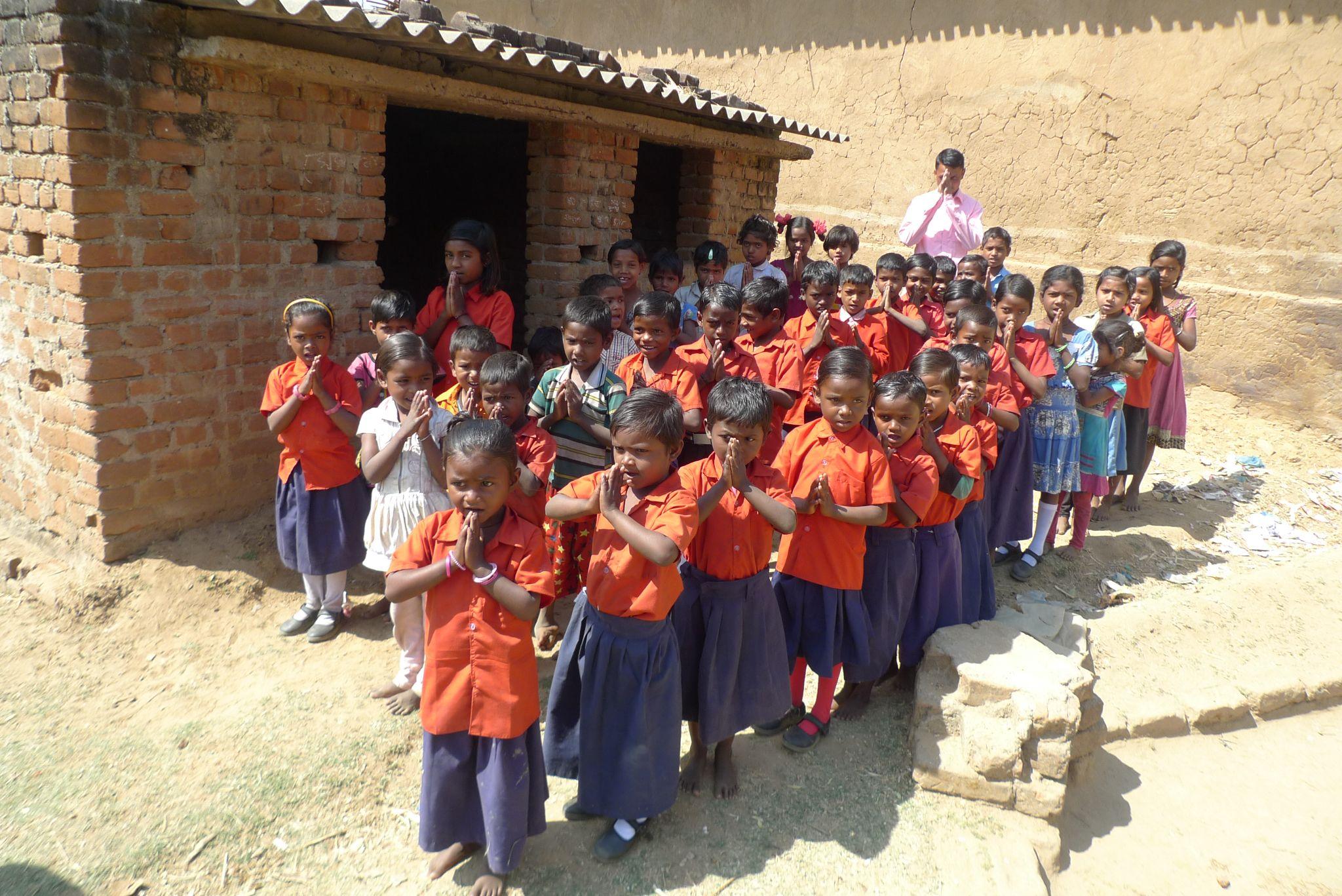 Mud house structure used as Hinjori primary school