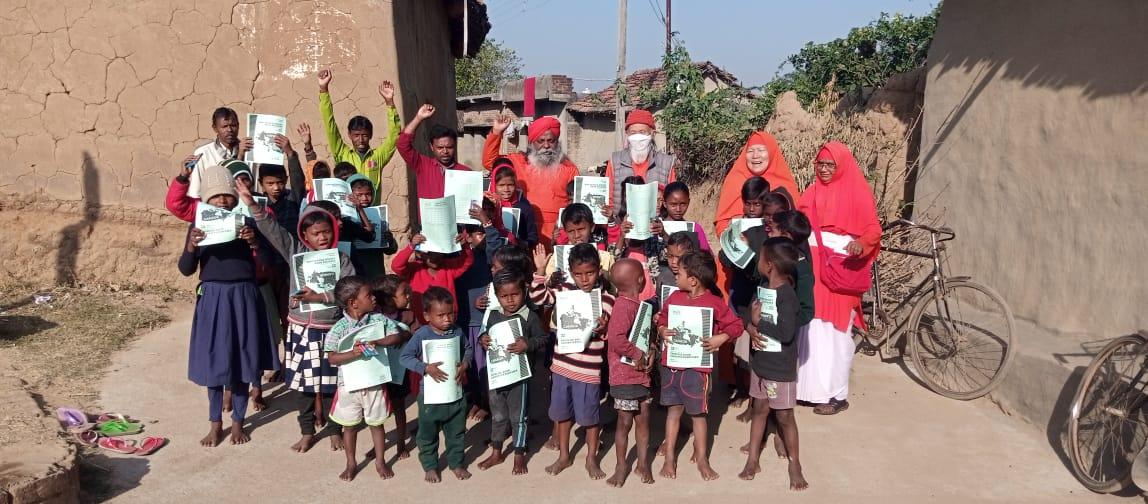 Hinjori village elders and children gathering