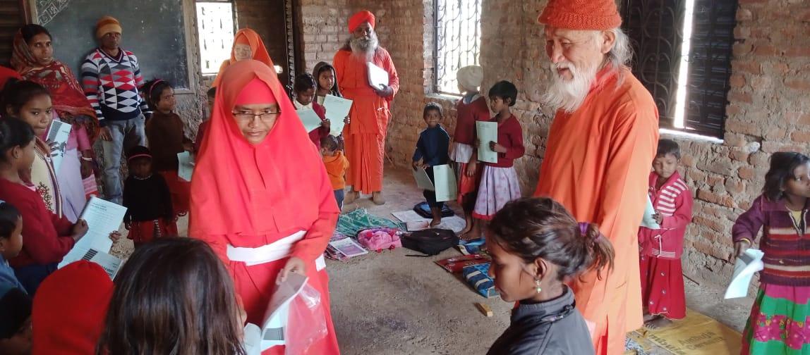 Pupils attending school in rural West Bengal